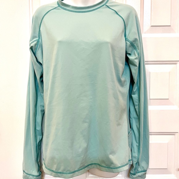 Columbia Tops - Columbia TITANIUM L Womens Blue Teal Long Sleeve Thumbhole Gym Athletic Top